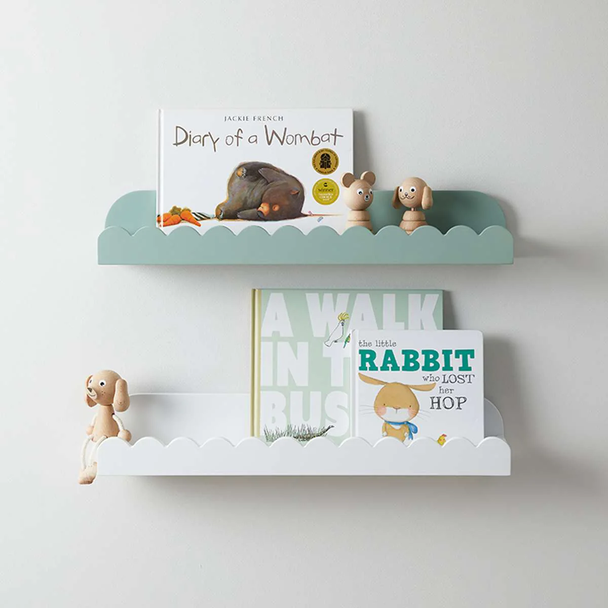 Sarah Scalloped Wall Shelf - Sage Green - Image 6
