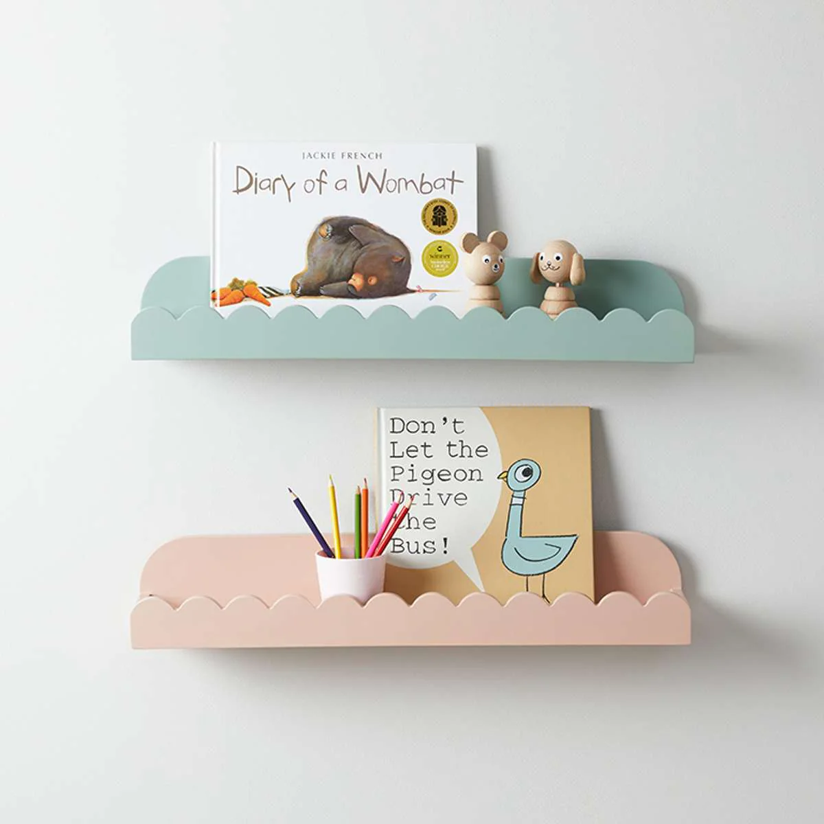 Sarah Scalloped Wall Shelf - Sage Green - Image 7