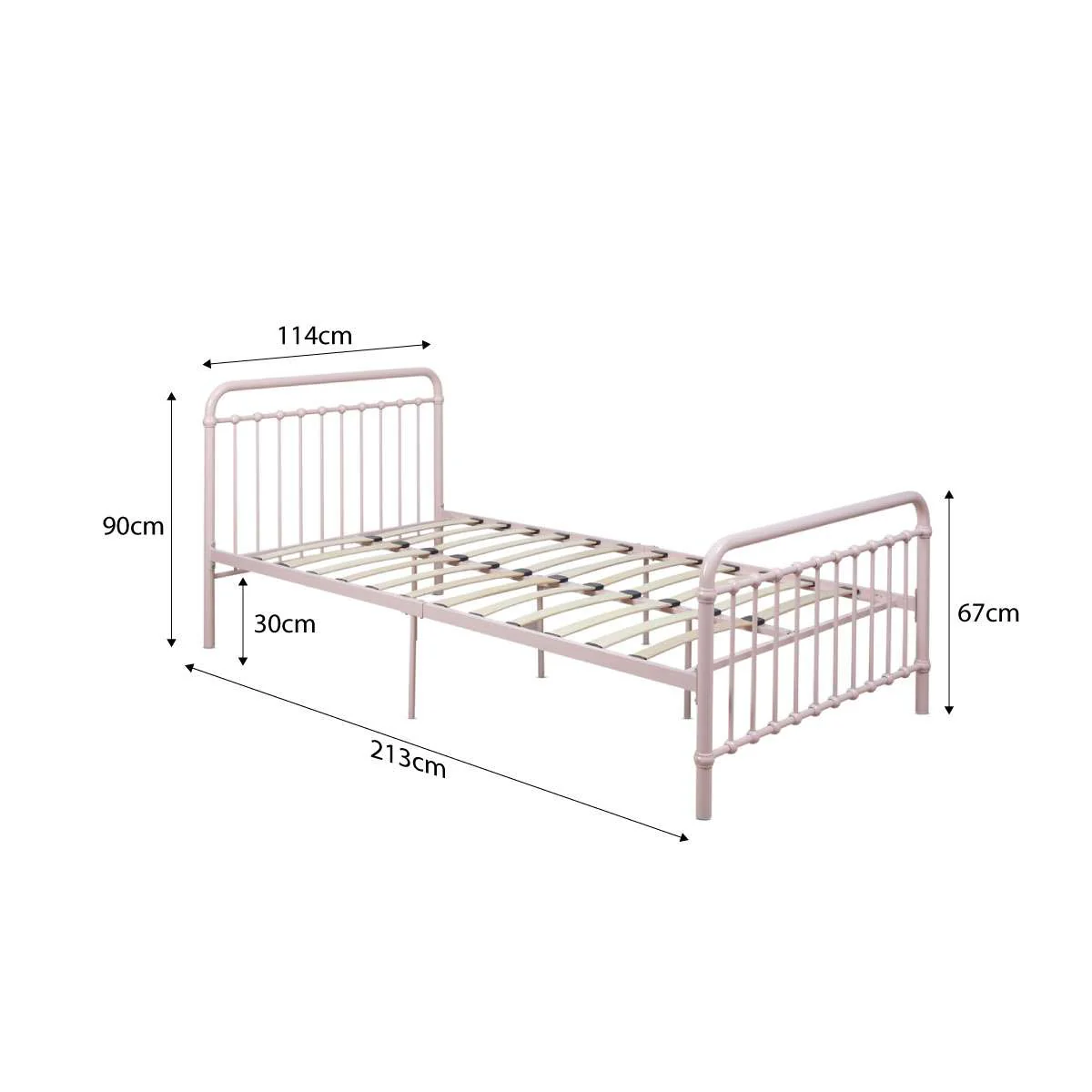 Sonata Bed - King Single - Pink - Image 9