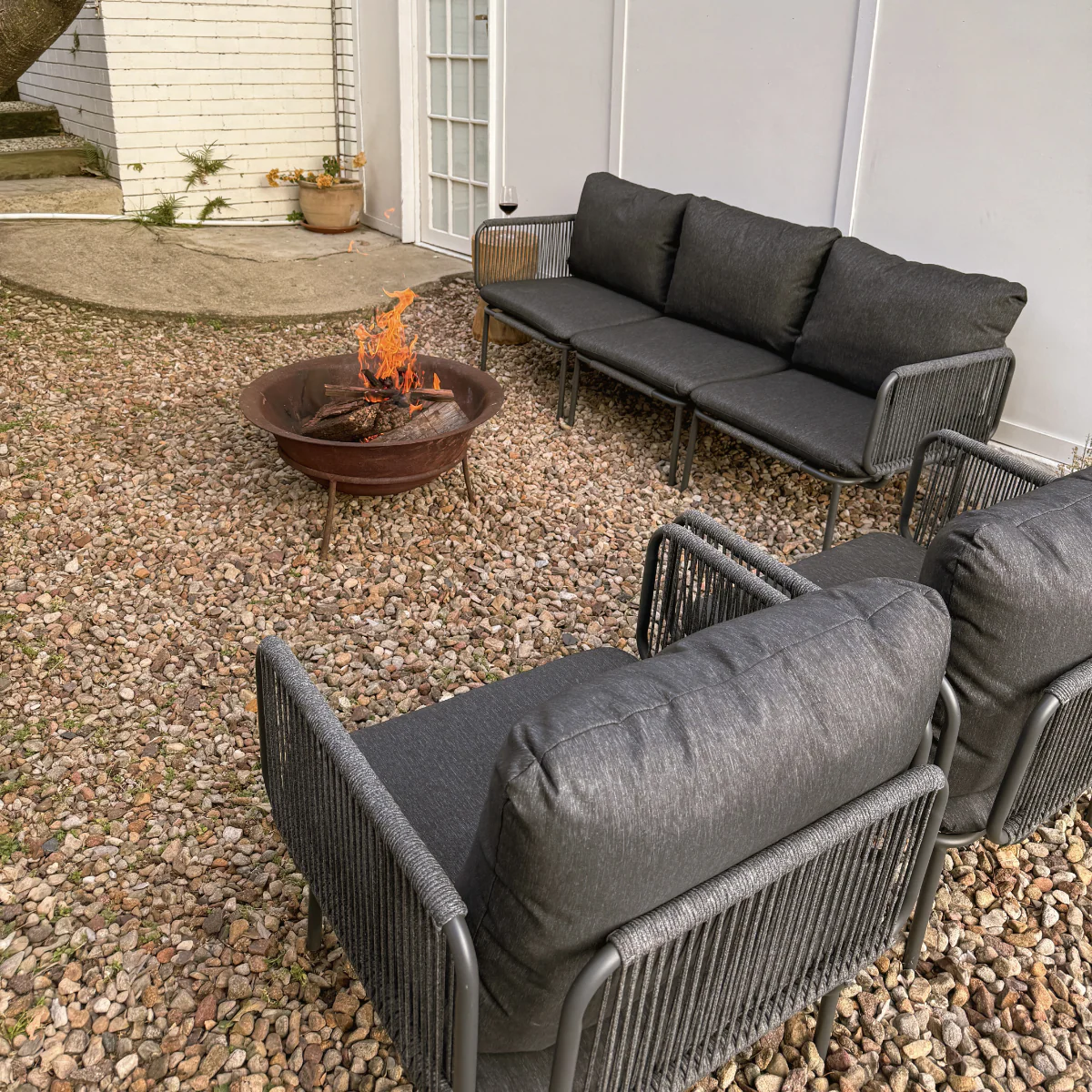 Sorrento Outdoor Three Seater Sofa - Charcoal - Image 4