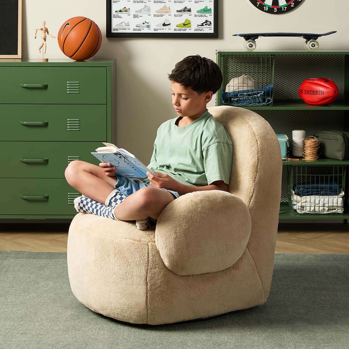 Teddy Bear Swivel Chair - Cream - Image 3