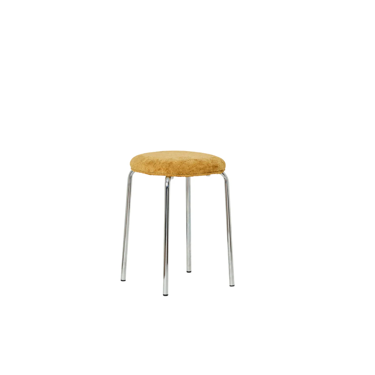 Vivi Chrome Stool - Mustard Chenille - Image 7