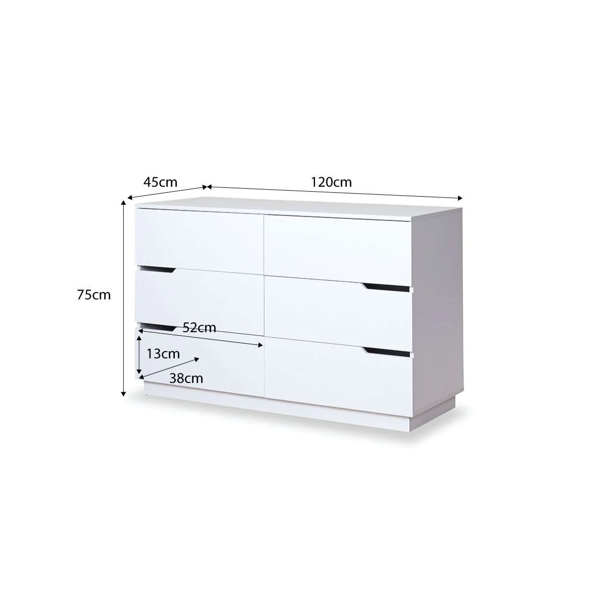 Zack Six Drawer - White - Image 7