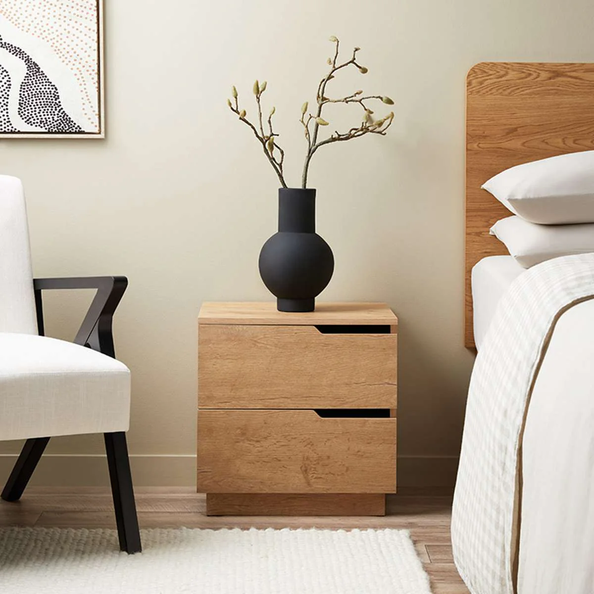 Zack Two Drawer Bedside Table - Natural Bundle - Image 2